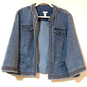 Chico’s Denim Jean Jacket Size 12